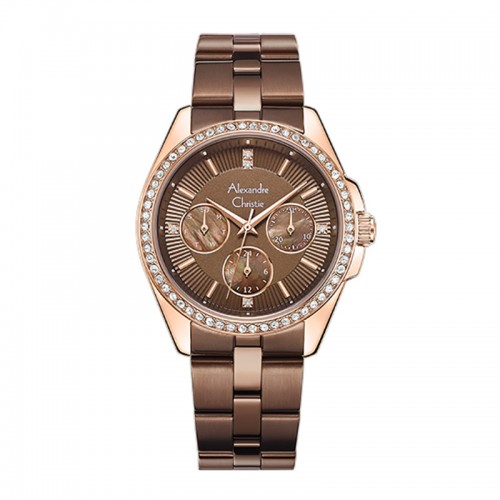 Alexandre Christie AC 2949 Rosegold Brown New BFBROMO2